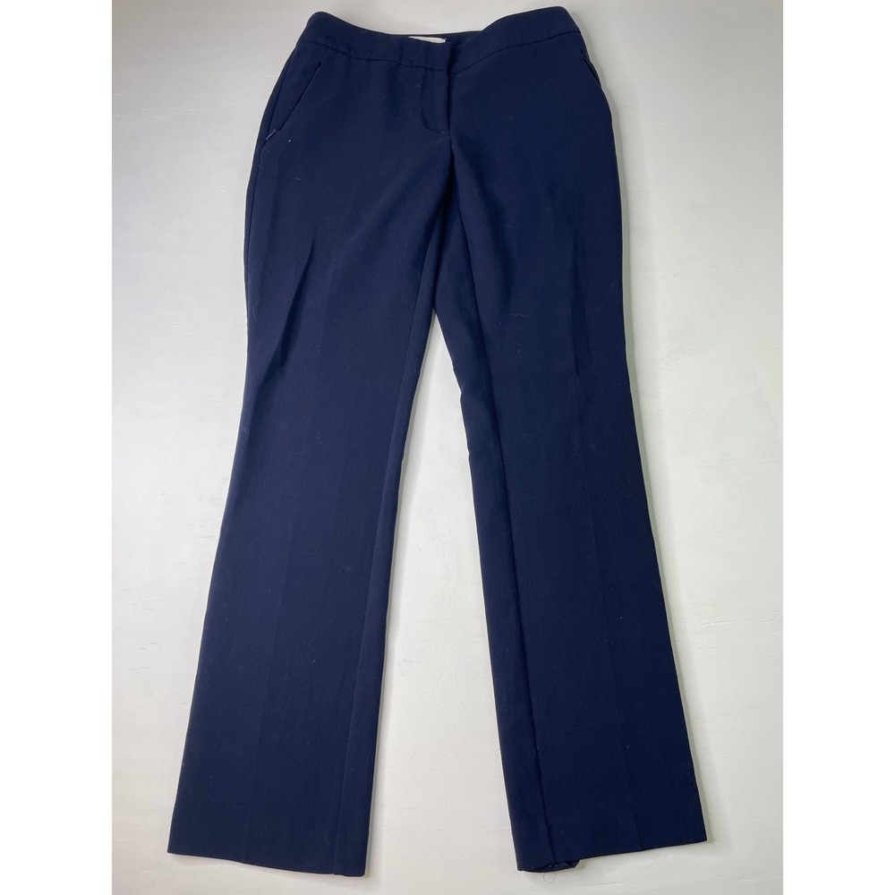 Chico's Women Pants Straight Leg Career Office Professional 00 Regular Navy